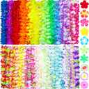 Ruisita 36 Pieces Leis Necklace Hawaiian Colorful Tropical Leis Necklace in 36 Colors Hawaiian Garland Party Decorations for Luau Themed Party, Beach, Holiday, Birthday Decorations