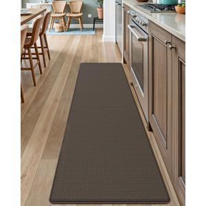 DEXI Kitchen Floor Mats Cushioned Anti Fatigue, 17x59, Standing Runner Rug Waterproof, Comfort Memory Foam Padded for Front Sink Laundry, Brown
