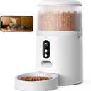 Automatic Cat Feeder with Camera, 3MP HD Video & Night Vision, 5G/2.4G WiFi Smart Pet Feeder with APP Control, 2-Way Audio, Motion Alerts, Low Food Sensor, Timed Cat Feeder for Cats & Dogs, 4L