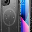 SPORTLINK for iPhone 13 Case Waterproof - Buit in Screen Protector [Compatible with MagSafe][IP68 Underwater][6.6FT Military Dropproof][Dustproof] Full Body Shockproof Case 6.1" Black