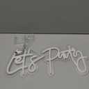 ATOLS Let's Party Neon Sign for Wall Decor, with Dimmer Switch,16x7Inch 12V Reusable Neon Light Sign for Bachelorette Party, Engagement Party, Birthday Party,Wedding,Warm White