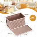 LIANYU Pullman Bread Loaf Pan with Lid, 4 Pack 1 Pound Nonstick Sourdough Loaf Pans, Heavy Duty Metal Baking Bread Tin, Homemade Sandwich Toast Bakeware, Oven Safe, Rose Gold