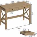 ChooChoo 39.4 Inches Farmhouse Computer Desk with 2 Drawers, 40inch without Power Outlet