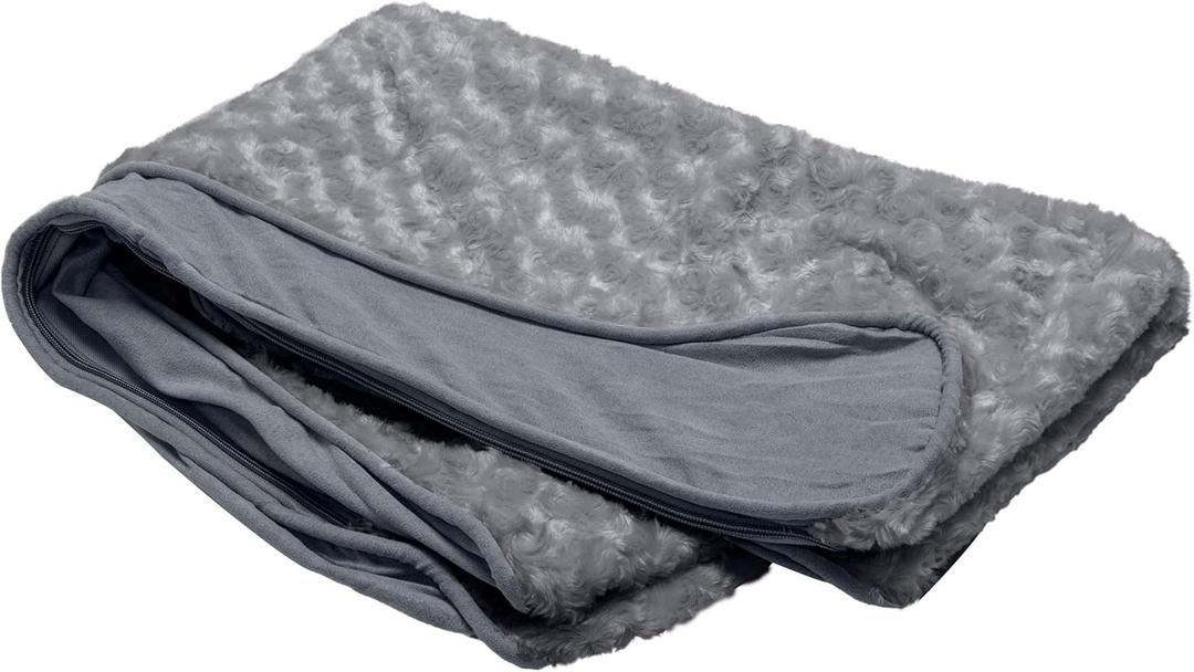 Furhaven Replacement Dog Bed Cover Ultra Plush Faux Fur & Suede Contour Luxe Lounger, Machine Washable - Gray, Jumbo (X-Large) Furhaven Replacement Dog Bed Cover Ultra Plush Faux Fur & Suede Contour Luxe Lounger, Machine Washable - Gray, Jumbo (X-Large)