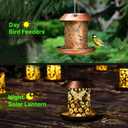 Solar Bird Feeders for Outdoors Metal Butterfly Lantern Hanging on a Tree Metal Wild Bird Feeder Decoration for Patio,Yard,Lawn,Pathway,Summer Garden Decor Gifts for Bird Lovers Mom Friends