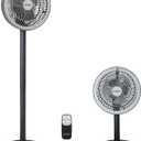 Standing Fan, Oscillating Pedestal Fan with Remote Control, Electric Fans for Home, Air Circulator Fan Floor Fan for Room Office Garage, Three Height Settings and Timer Function, Three Speeds