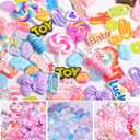 Kawaii Candy Theme Resin Slime Charms Set, (2000+ Small Pieces Included) DIY Phone Junk CaseDecorations (Candy)