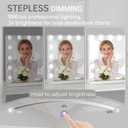 Hollywood Vanity Mirror with Lights, 23" x 18" Lighted Makeup Mirror with 15 Led Bulbs, 3 Color Lights, 10x Magnification, Desk/Wall Mounted, Bedroom College Dorm Room Essentials