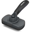 Swihauk Self Cleaning Slicker Brush - Skin Friendly for Dogs & Cats, Deshedding Grooming Tool for Shedding Hair, Puppy Brush for Haired Pets (Gray)