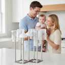 Water Bottle Drying Rack, Cup Drying Rack for Counter, Stainless Steel Tumbler Dryer Stand, Space-Saving Mug & Glass Drying Rack, Heavy-Duty Holder for Cups & Water Bottles (Silver 7 Pegs)
