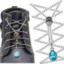 Boots Lace Chain Crystal Shoelace Heavy Duty Sneakers No Tie Lock Shoe Lace 1 Pair-2