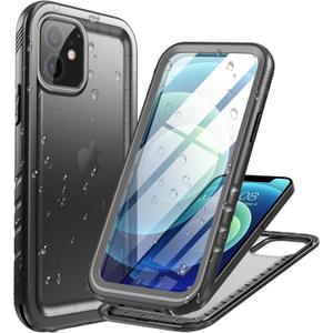 Cozycase TOP Military IP68 Waterproof Case for iPhone 12 / 12 Pro - Heavy Duty 360 Shockproof Full Body with Screen Camera Protector Double Water Dust Drop Proof Hard Rugged Tough Front Back Cover