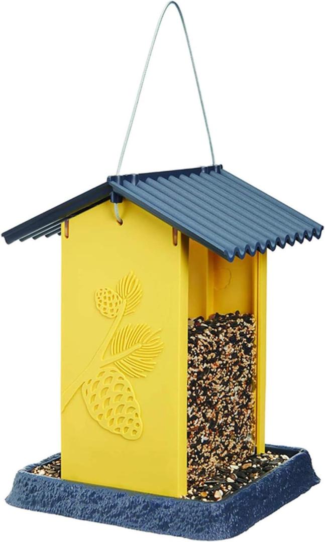 North States Village Collection Hopper Style Yellow Pinecone Birdfeeder:. Squirrel Proof Hanging Cable included. Large, 4.25 pound Seed Capacity (8.13 x 8.13 x 11, Yellow) North States Village Collection Hopper Style Yellow Pinecone Birdfeeder:. Squirrel Proof Hanging Cable included. Large, 4.25 pound Seed Capacity (8.13 x 8.13 x 11, Yellow)