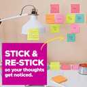 Post-it Super Sticky Notes, 12 Sticky Note Pads, 3 x 5 in., Ideal for Organization in Your Dorm, Home or Office, Canary Yellow