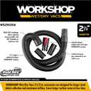 WORKSHOP Wet/Dry Vacs Shop Vacuum Accessories WS25020A Replacement Hose Attachment, 2-1/2-inch x 7-feet Dual-Flex Locking Vac Hose for Wet Dry Shop Vacuum Cleaners