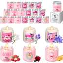 Sumind 24 Pack Pink Christmas Scented Candles for Christmas Home Women Gifts 3.5oz Natural Soy Wax Jar Candles Include 6 Different Scents for Xmas, New Year, and Winter Decor