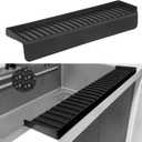 Silicone Sink Edge Protectors - Multifunction Accessories, Splash Guard & Draining Mat for Kitchen, Bathroom Sink, Steel, Granite, Quartz Countertops (Black, 4 * 24in)