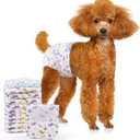 MICOOYO Disposable Dog Diapers Female, Doggie Diapers for Dogs Female, Super Absorbent Pet Diaper with Foam Tail Hole for Heat, Comfortable Puppy Diaper (Small Plus, 50Count)