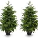 2fT Artificial Cedar Topiary Trees,2 Pack UV Resistant Faux Pine Tree