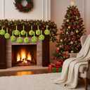 2 x Liliful 18 Pcs Lime Green Furry Christmas Ball Ornaments3.15 Inch Bow Xmas Furry Ornaments Hanging Christmas Pom Pom Ball Decorations for Home Xmas Tree Party Supplies Wall Decor(Style 1,Green)