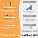 Black Screw Hooks with Safety Lock 2.3" Rustproof Metal Ceiling Hooks for Hanging Plants, Baskets,String Lights & Outdoor Decor, 40LB Capacity (40, Black)