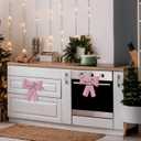 Hungdao 2 Pcs Christmas Kitchen Towels Bows Decor Christmas Decorative Dish Hand Towels Red and White Stripes Cabinet Bows for Xmas Bathroom and Kitchen Decor