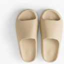Cloud Slides for Women and Men, Platform Slides Slippers, Non-Slip Quick Drying Soft Lightweight Shower Shoes, Thick Sole Open Toe Slides Sandals for Indoor & Outdoor, 38, Beige