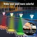 4 Pack Solar Pool Lights Pool Lights with 6 Dynamic Lighting IP68 Waterproof RGB Lights for Hot Tub Pool Garden Party