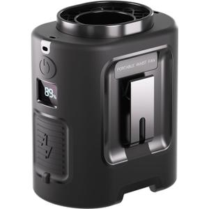 Portable Waist Fan, 4 Speeds 13000RPM Strong Airflow, belt fan with up to 22H of Working Time, Hands-Free Neck Fan, Rechargeable Wearable Personal Fan for Outdoor, Hiking,Jobsite, Farms (Black)