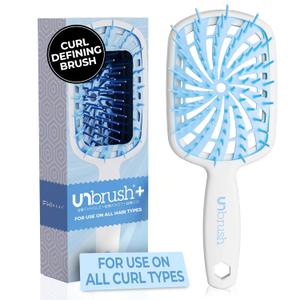 FHI Heat UNbrush Plus  Curly Hair Brush for Gentle & Effective Detangling on Wet or Dry Fragile Hair Types  Detangler Brush w/ 84 UltraFlex Bristles, Ultra-light, Vented, Anti Static Hairbrush