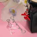 3 x 2Pcs Cute Purse Charms Purse Extender Chain,Y2K Strawberry Keychain Bow Keychain,Kawaii Heart Star Bag Charm