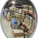 26” Outdoor Acrylic Convex Mirror/Plastic Back – Round Safety Mirror for Driveways, Stores, Warehouses & Wall Mount – Wide-Angle View – Model OC2600-convex mirror backing is either gray or black