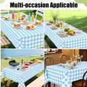 Smiry Rectangle Table Cloth, Waterproof Vinyl Tablecloth with Flannel Backing, Wipeable Buffalo Plaid Table Cover for Picnic, Indoor and Outdoor (Baby Blue & White, 60"x102")