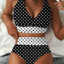 Herseas Women's 2 Piece Bikini Sets Twist Front Top Lily Print Swimsuits High Waisted Bathing Suit Beach Summer Swimwear (L)