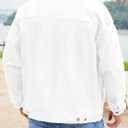 Bindefon Denim Jackets for Men Trucker Jean Jacket Unlined Coats Spring Fall Outfits (White)