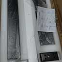 Foldable Overbed Table with Wheels, Pneumatic Adjustable Overbed Bedside Table, Mobile Standing Desk, Hospital Bed Tables Over The Bed, Rolling Laptop Desk with Casters for Home Office (Black)