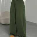 HBQ Wide Leg Sweatpants Women Baggy Barrel Sweat Pants High Waist Drawstring Joggers with Pockets (Green, S)
