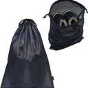 Gloppie Shoe Bags for Travel, Shoe Storage Bag with Drawstring, Packing Organizer for Sneakers, Gym, Luggage, Closet, Weekender Overnight Travel Essentials (Black)
