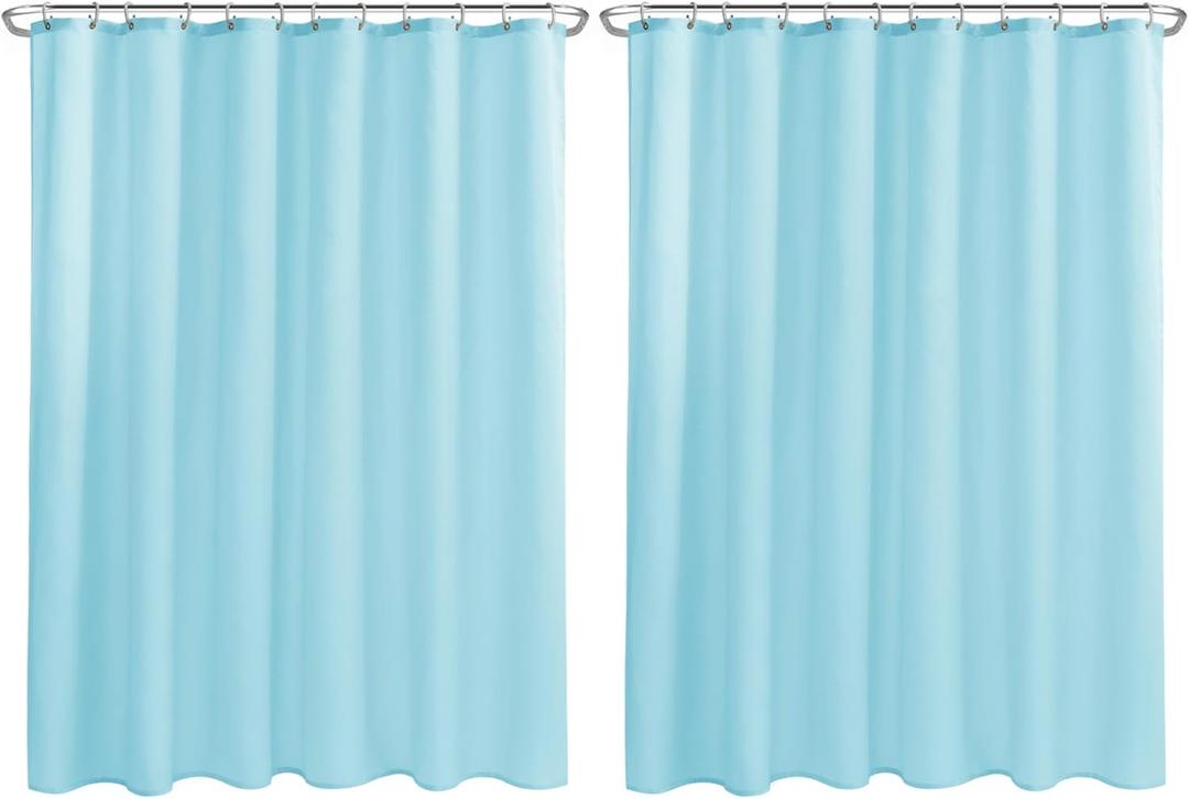 Nasitos Fabric Shower Curtain Liners 2 Pack - Washable & Water Resistant Cloth Lightweight Shower Liner for Bathroom, Soft Hotel Quality, Standard Size 36x37