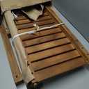 Upolana Teak Shower Bench, 32" Solid Wood Shower Stool for Inside Shower to Sit On, Wooden Bathroom Shower Seat Waterproof, 32 x 14 x 20 inches