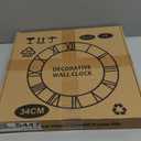 Maxstar Round Wall Clock for Living Room Decor Battery Operated Non Ticking Silent Vintage Black Metal Wood Clocks for Home Living Room Garden Farmhouse Office Kitchen Decoration -13 inch (Black-arabic Numerals)