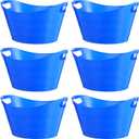 Patelai 6 Pcs Plastic Ice Buckets with Handles, 7 Liter, Blue