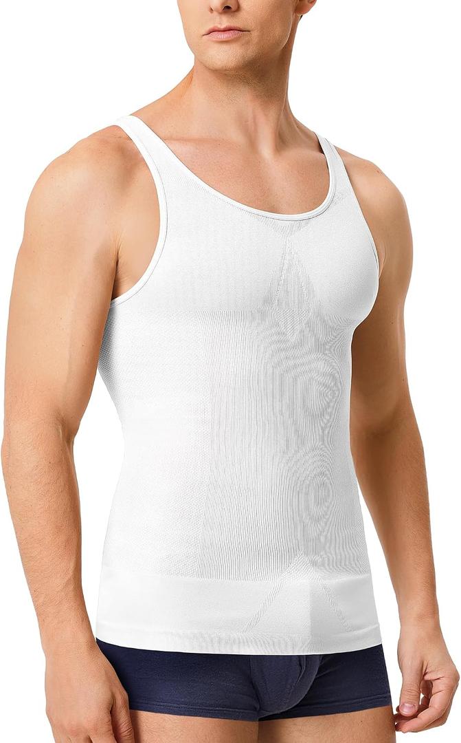 Compression Shirt Men Tank Top Undershirt Slimming Body Shapewear Tummy Control Gynecomastia Sleeveless, Size: X-Small-Small