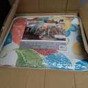 Lush Decor Layla Quilt Floral Leaf Print 3 Piece Reversible Bedding Set Full/Queen Orange & Blue