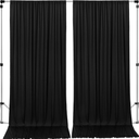 AK TRADING CO. 10 feet x 10 feet IFR Polyester Backdrop Drapes Curtains Panels with Rod Pockets - Wedding Ceremony Party Home Window Decorations - Black