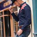 COOFANDY Men's American Flag Button Down Shirts Western Cowboy Shirt Slim Fit Patriotic Long Sleeve Shirt (Blue, XL)