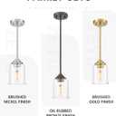 zeyu Farmhouse Hanging Pendant Lights 2 Pack, Modern Pendant Lights Kitchen Island with Clear Glass Shade, Oil Rubbed Bronze Finish, ZSL104MIL-2 ORB