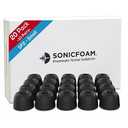 SONICFOAM (SF2 Small Black) Memory Foam Earbud Tips for Earbuds with Speaker Diameter 4.4-5.7mm - (20 Pack / 10 Pairs)