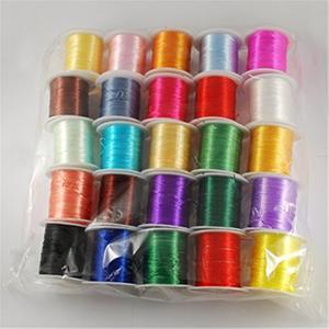 Pandahall 25rolls/Bag 0.8mm Elastic Stretch Fibre Wire Jewelry Bracelet Crystal String Cords 10m/roll Mixed Color