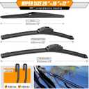 AUTOBOO 26"+16" Windshield Wipers with 12" Rear Wiper Blade Replacement for Toyota RAV4 2019 2020 2021 2022 2023 2024,Mazda 5 2015 2014 2013 2012 2011 2010-2006 -Original Factory Quality (Pack of 3)